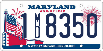 MD license plate 1MD8350