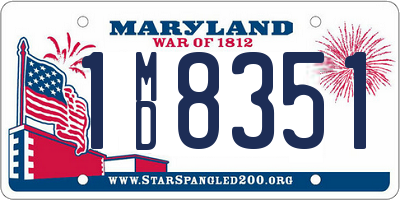 MD license plate 1MD8351