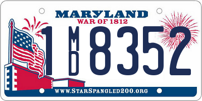 MD license plate 1MD8352