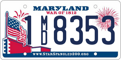 MD license plate 1MD8353