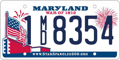 MD license plate 1MD8354