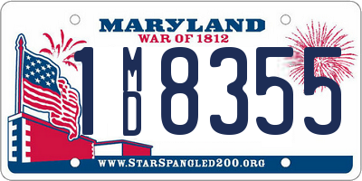 MD license plate 1MD8355