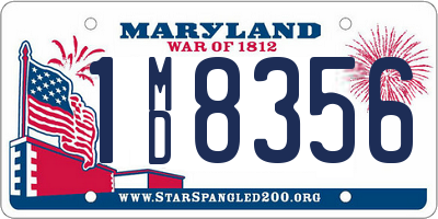 MD license plate 1MD8356