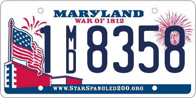 MD license plate 1MD8358