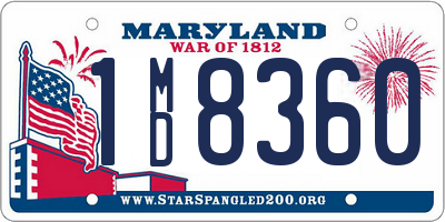 MD license plate 1MD8360