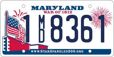 MD license plate 1MD8361