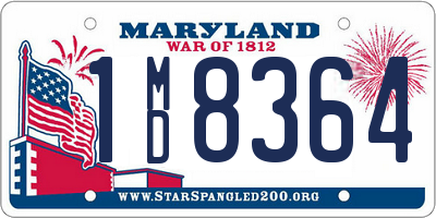 MD license plate 1MD8364