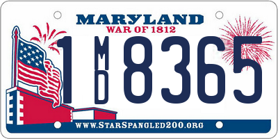 MD license plate 1MD8365