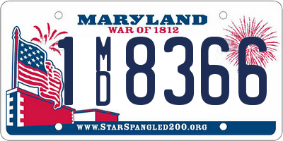 MD license plate 1MD8366