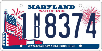 MD license plate 1MD8374