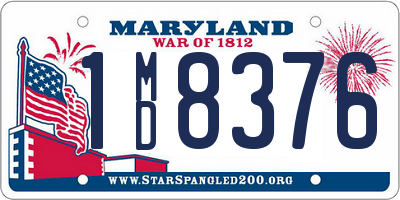 MD license plate 1MD8376