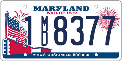 MD license plate 1MD8377