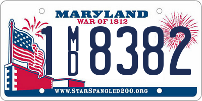 MD license plate 1MD8382