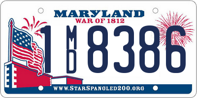 MD license plate 1MD8386