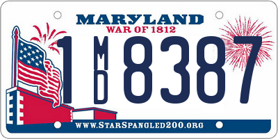 MD license plate 1MD8387