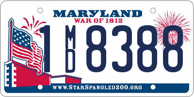 MD license plate 1MD8388