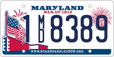 MD license plate 1MD8389