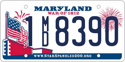 MD license plate 1MD8390