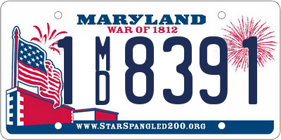 MD license plate 1MD8391