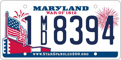 MD license plate 1MD8394