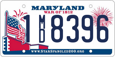 MD license plate 1MD8396