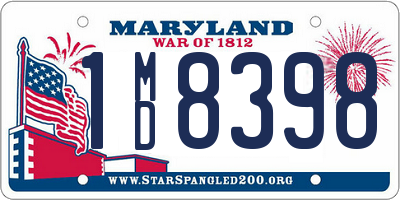 MD license plate 1MD8398