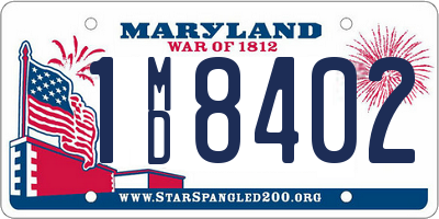 MD license plate 1MD8402