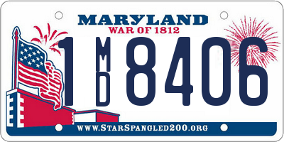 MD license plate 1MD8406