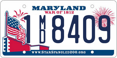 MD license plate 1MD8409