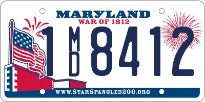 MD license plate 1MD8412