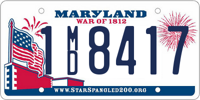 MD license plate 1MD8417