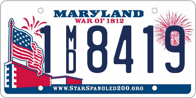 MD license plate 1MD8419