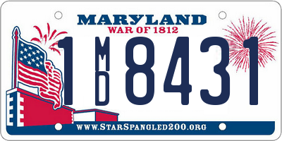 MD license plate 1MD8431