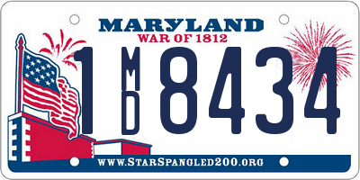 MD license plate 1MD8434