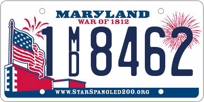 MD license plate 1MD8462