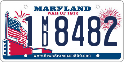 MD license plate 1MD8482