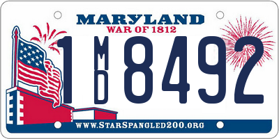 MD license plate 1MD8492