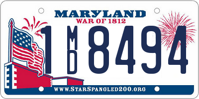 MD license plate 1MD8494