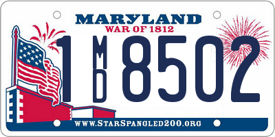 MD license plate 1MD8502