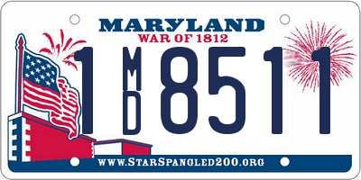MD license plate 1MD8511