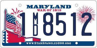 MD license plate 1MD8512