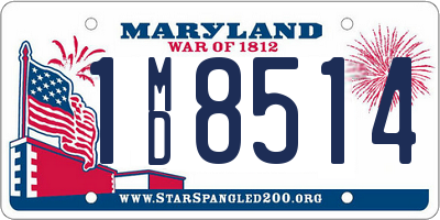 MD license plate 1MD8514