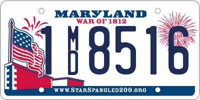 MD license plate 1MD8516