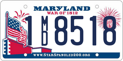 MD license plate 1MD8518