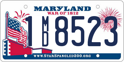 MD license plate 1MD8523