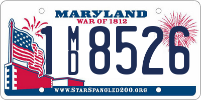 MD license plate 1MD8526