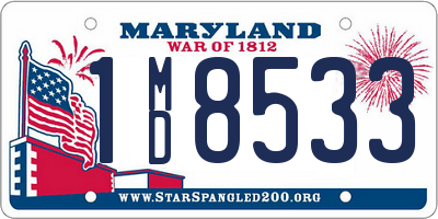 MD license plate 1MD8533