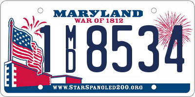 MD license plate 1MD8534