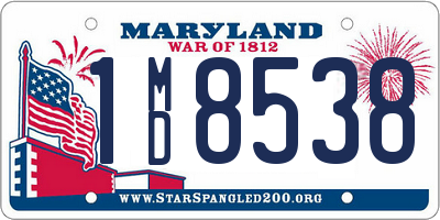 MD license plate 1MD8538