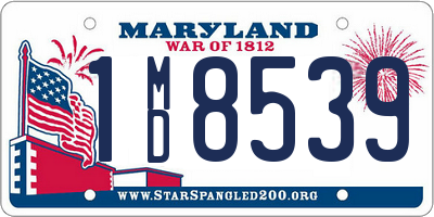 MD license plate 1MD8539